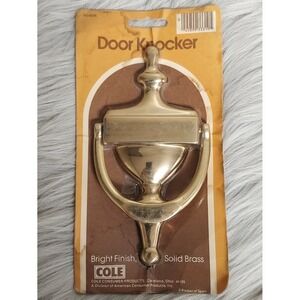 Cole Solid‎ Brass Bright Finish Door Knocker  NEW